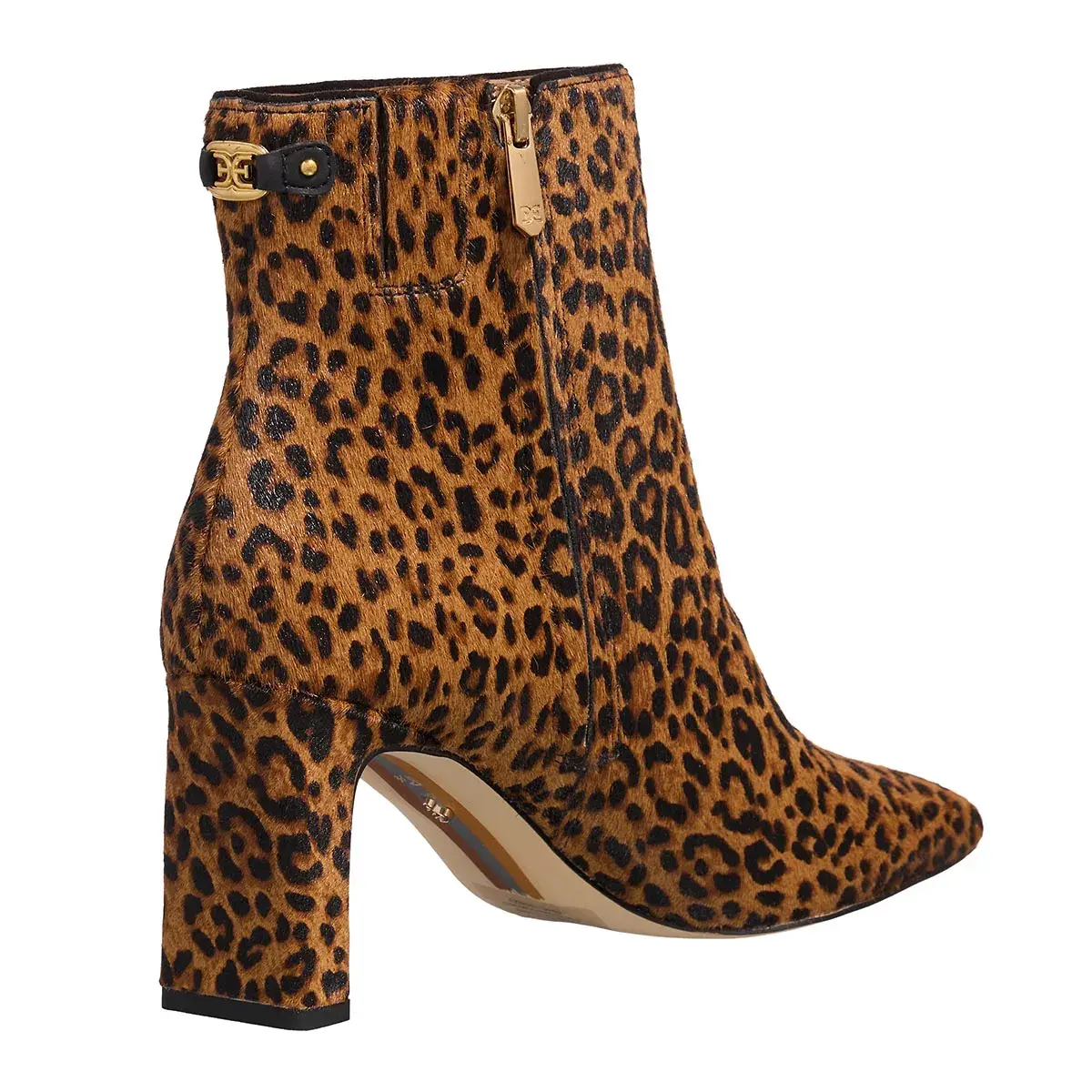 Stiefeletten mit Leopardenmuster und spitzer Zehenpartie