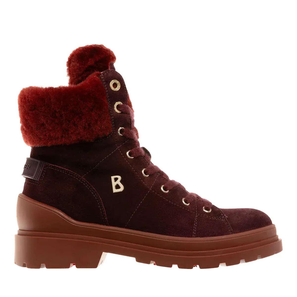 Wildleder-Stiefeletten mit Fellbesatz