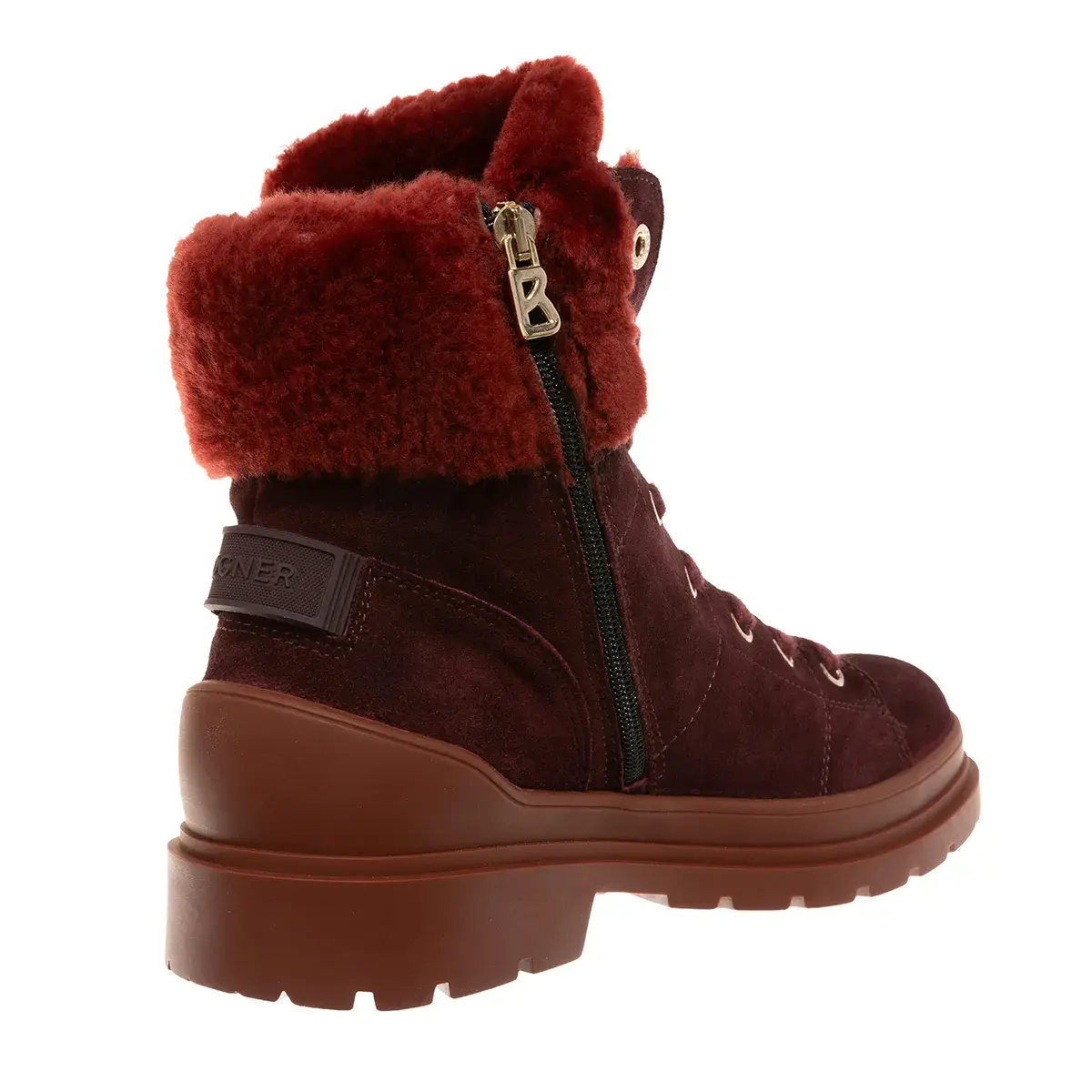 Wildleder-Stiefeletten mit Fellbesatz