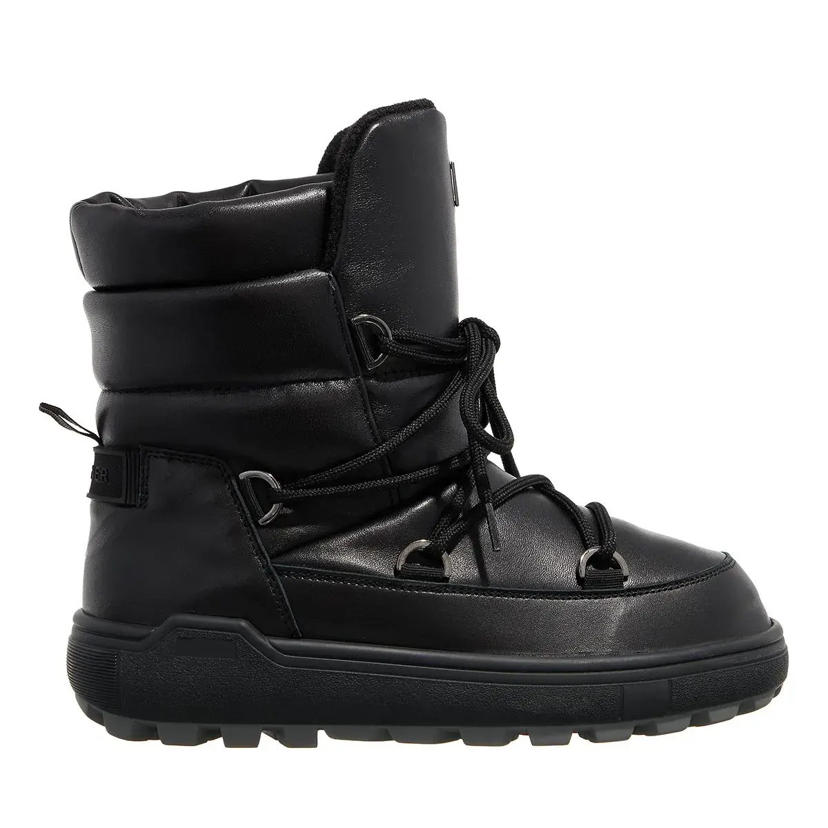 Schwarze Winter-Schneestiefel aus Leder