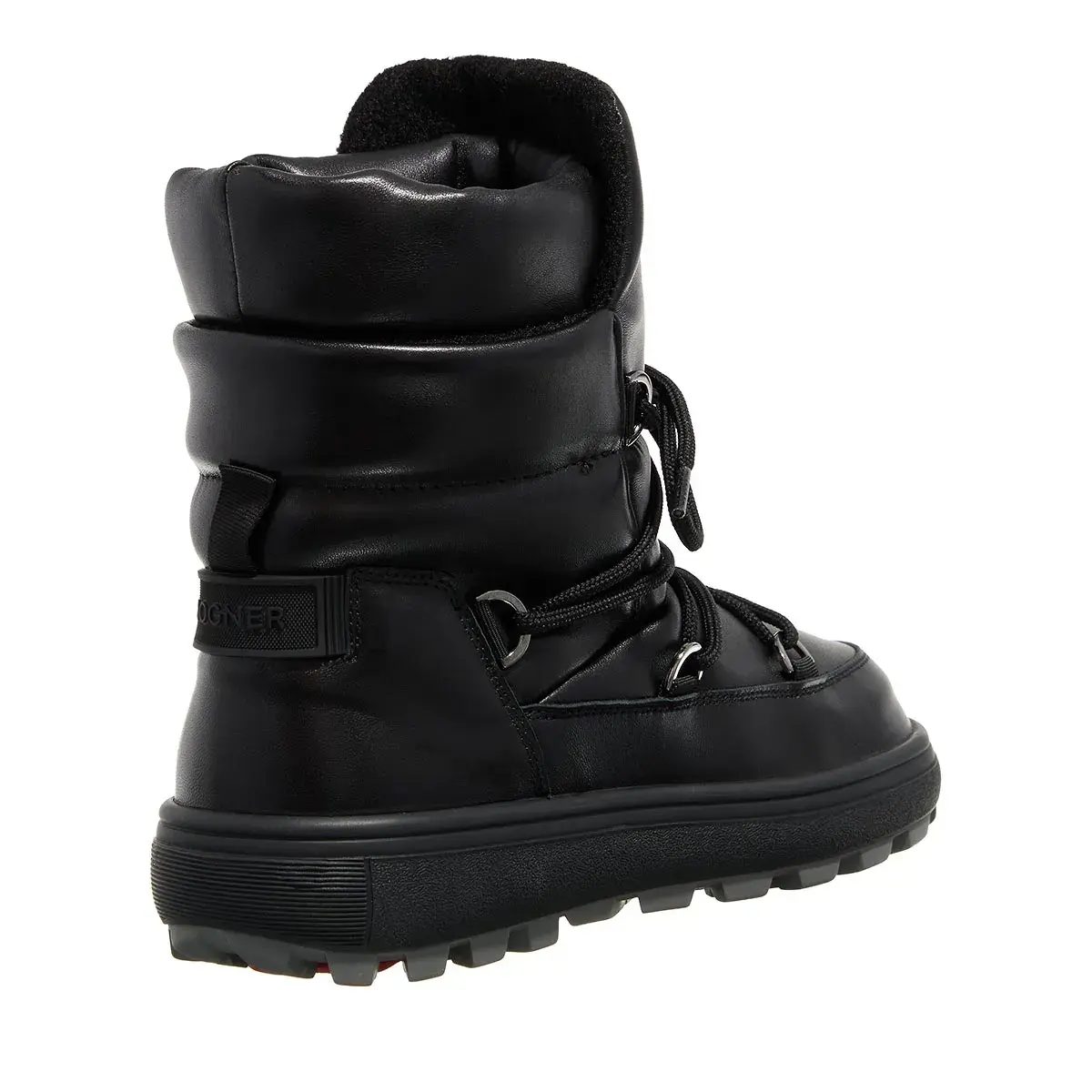 Schwarze Winter-Schneestiefel aus Leder
