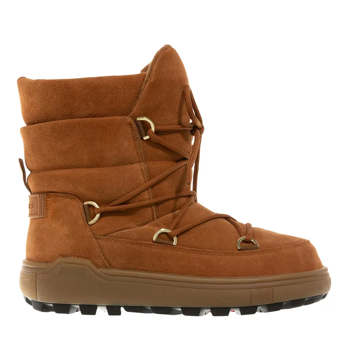 Cognacbraune Wildleder-Winterstiefel