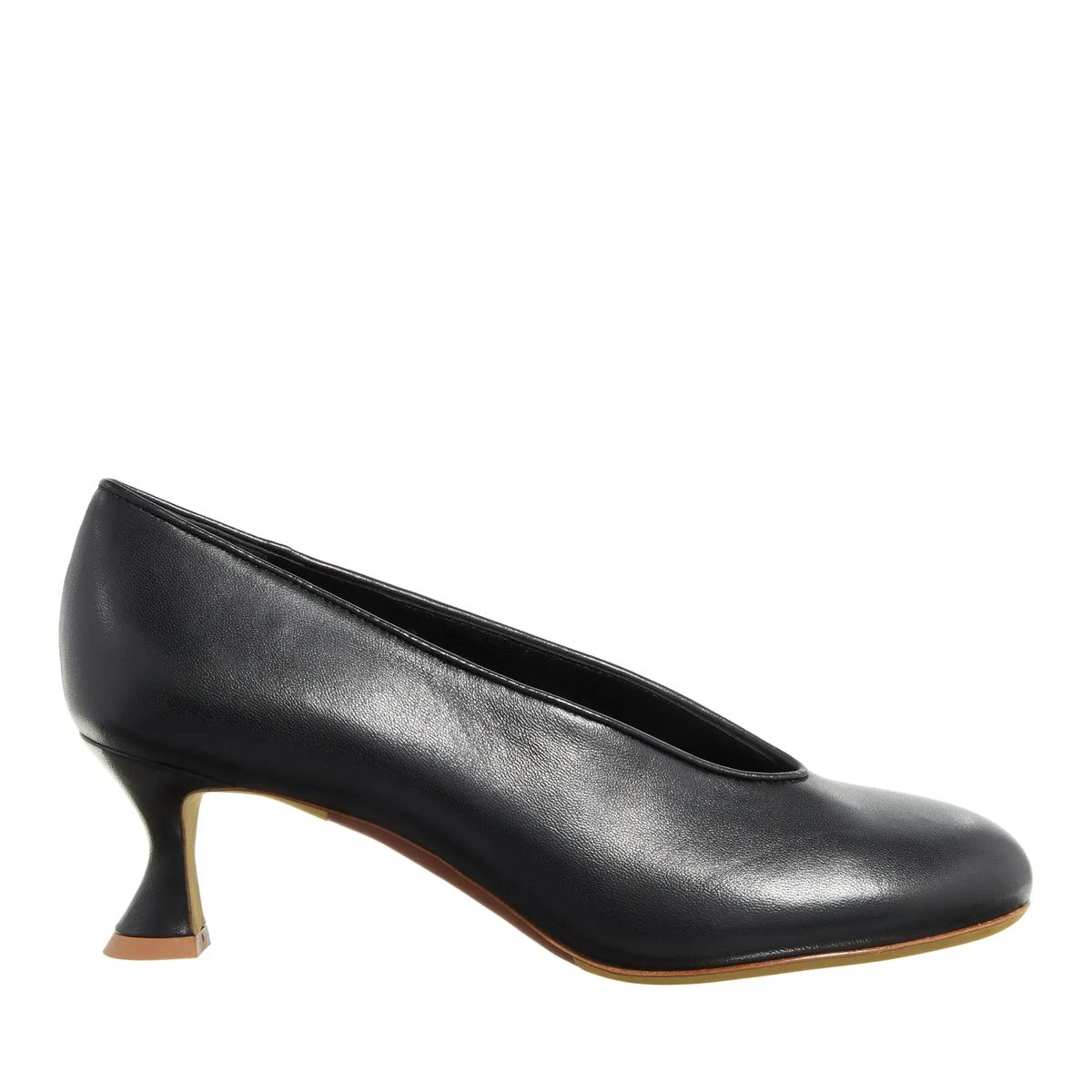 Schwarze Leder Pumps mit Absatz