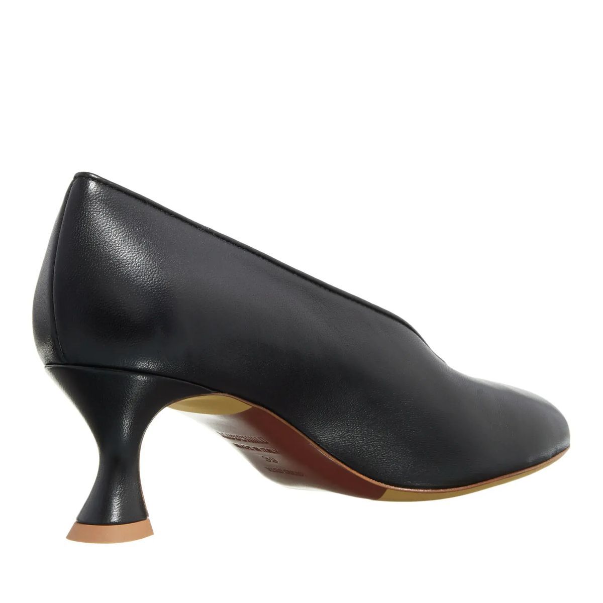 Schwarze Leder Pumps mit Absatz