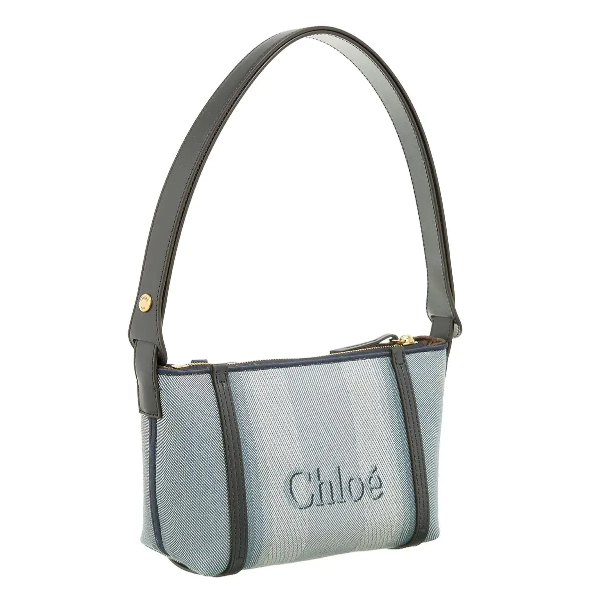 Canvas Schultertasche mit Logo