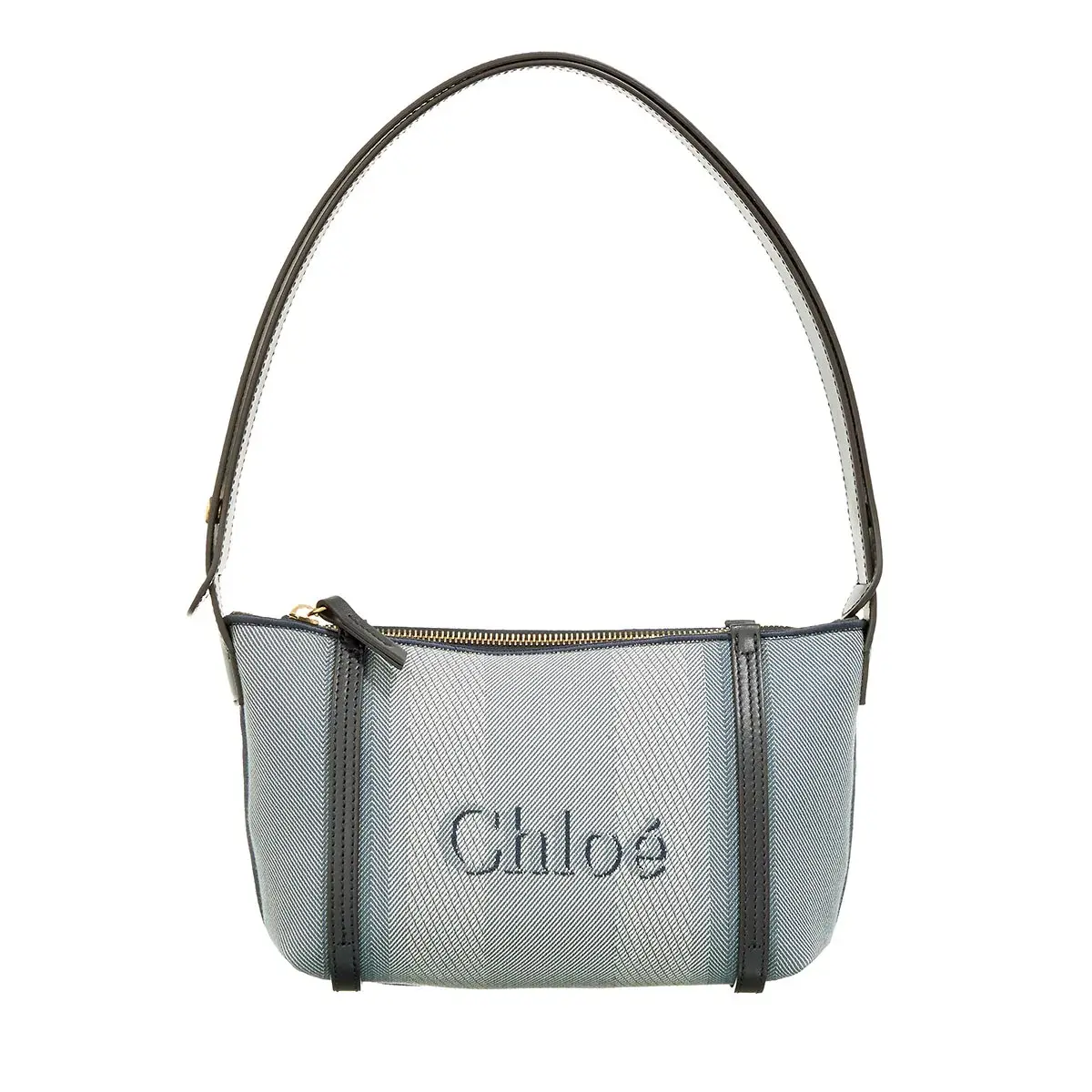 Canvas Schultertasche mit Logo