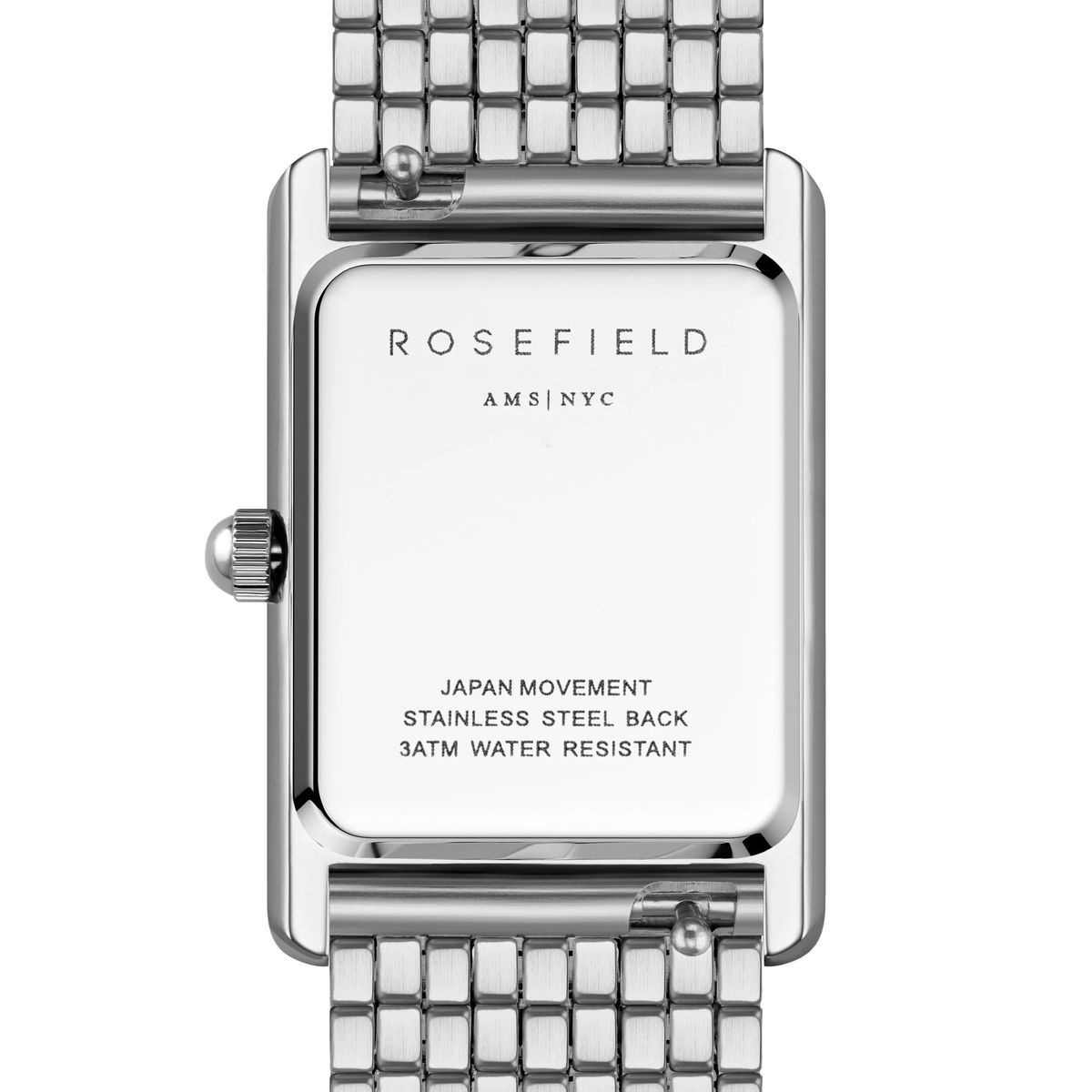 Rechteckige Armbanduhr aus Edelstahl