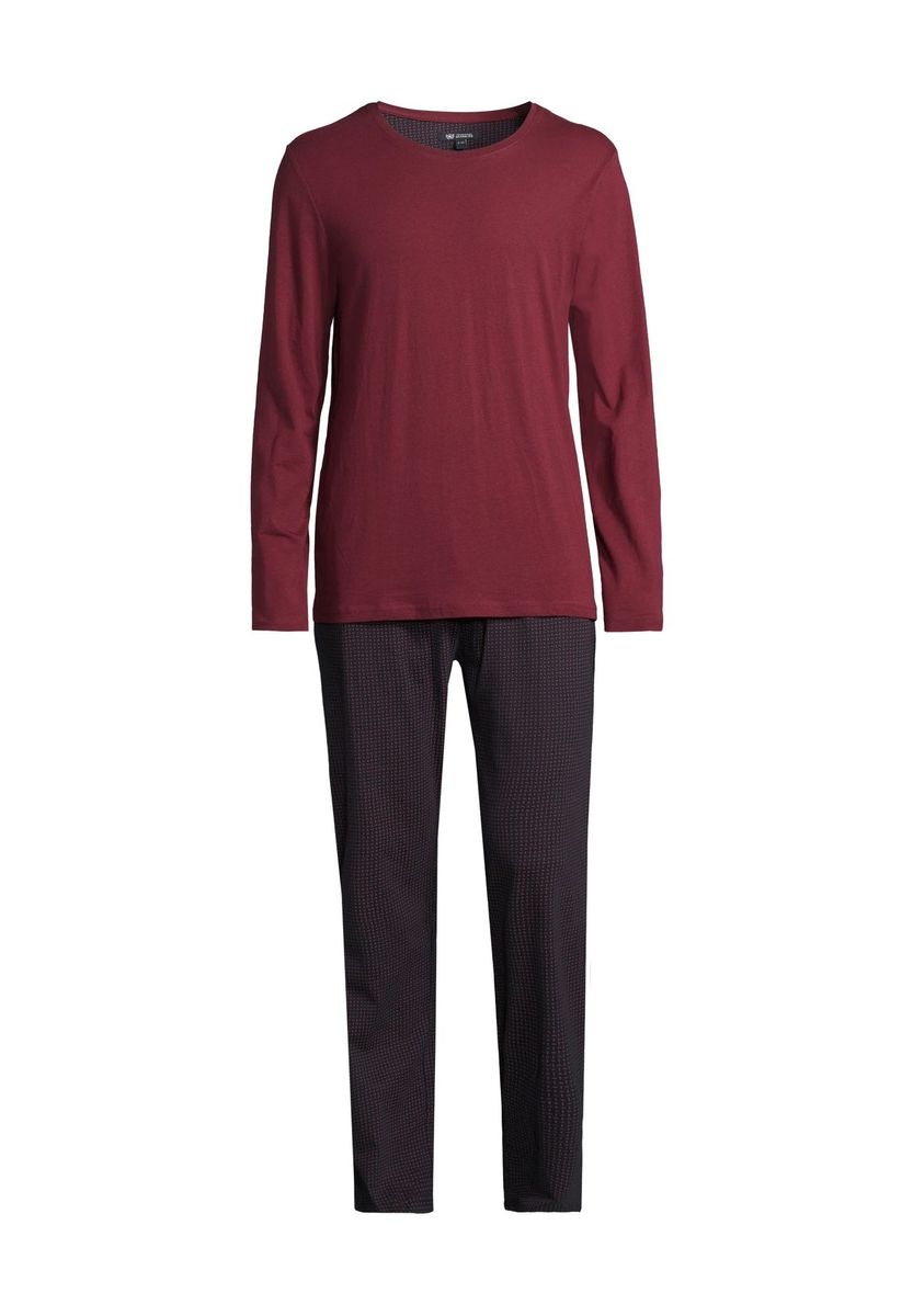 Herren Baumwoll Langarm Schlafanzug Set