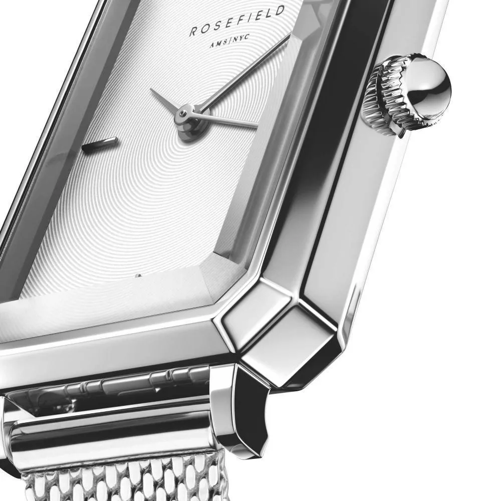 Octagon XS Silber Mesh Uhr