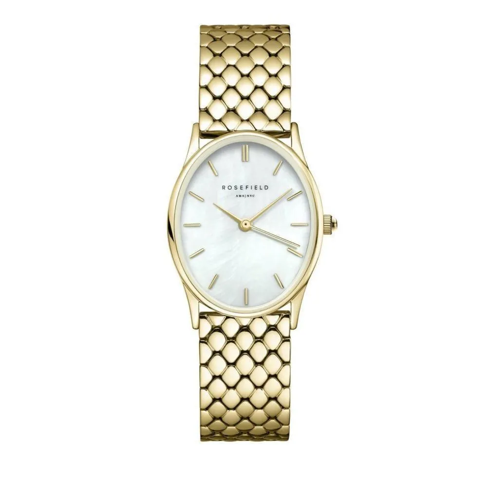 Elegante ovale goldene Damenuhr