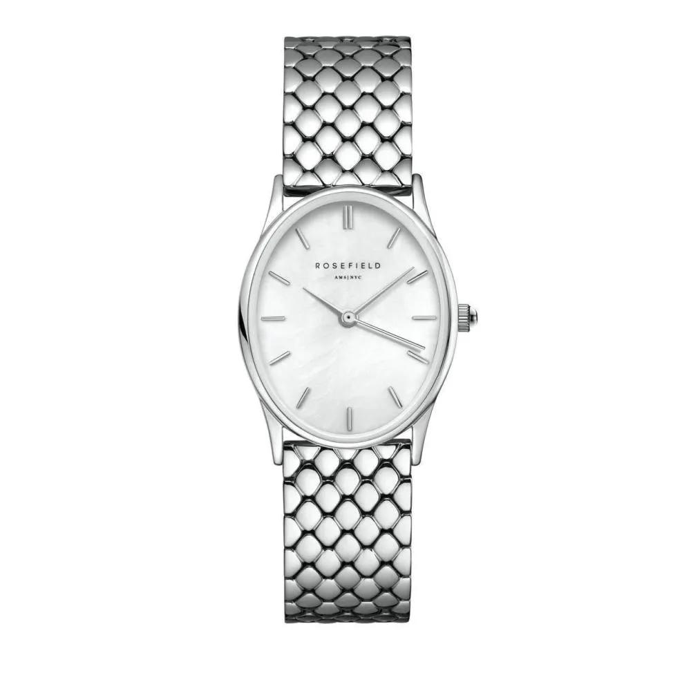 Ovale Edelstahl-Uhr
