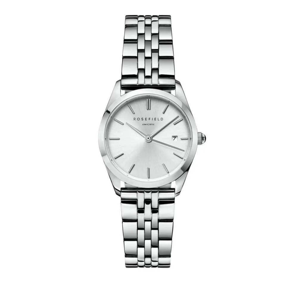 Silberfarbene Edelstahl-Uhr