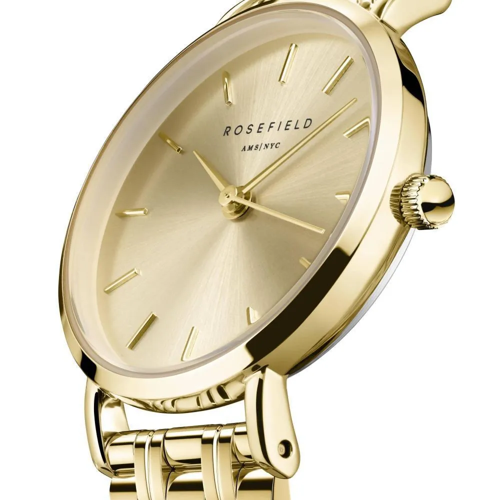 Elegante goldfarbene minimalistische Armbanduhr