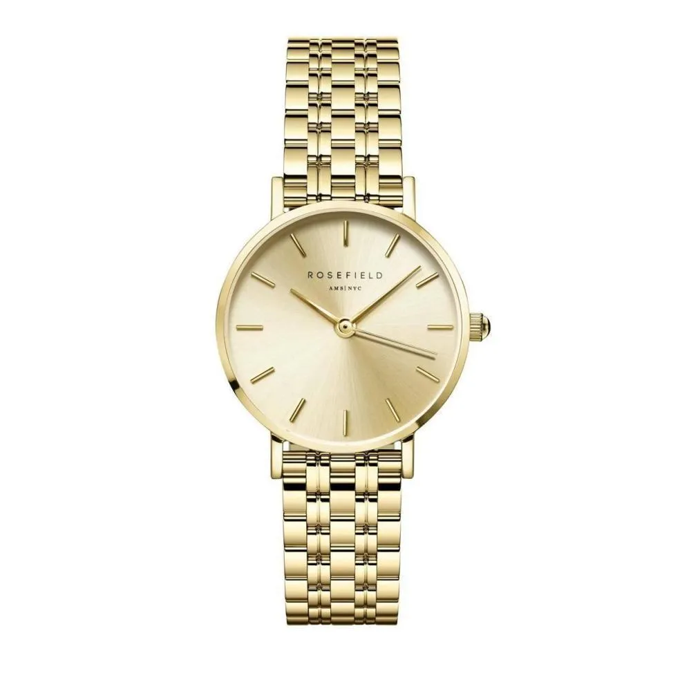 Elegante goldfarbene minimalistische Armbanduhr
