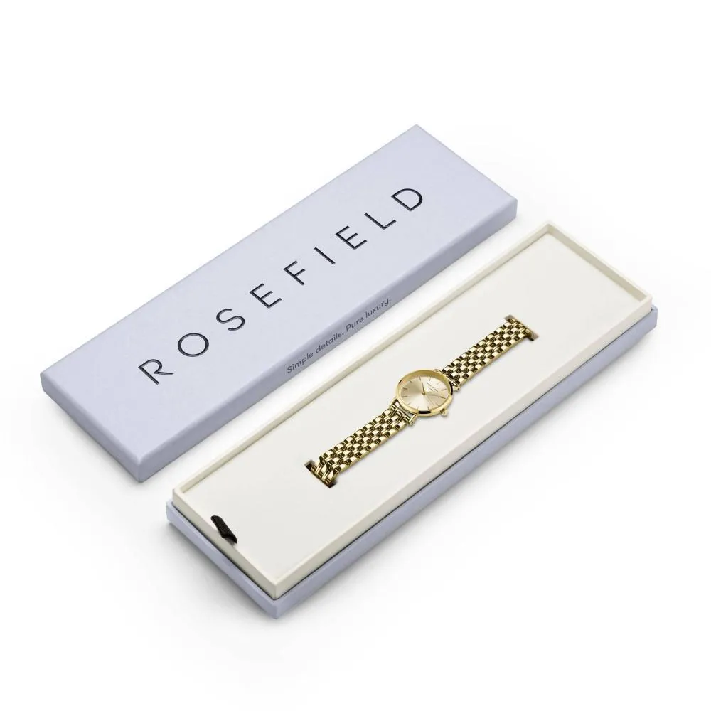 Elegante goldfarbene minimalistische Armbanduhr