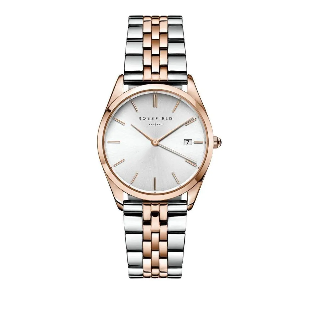Elegante zweifarbige Metalluhr