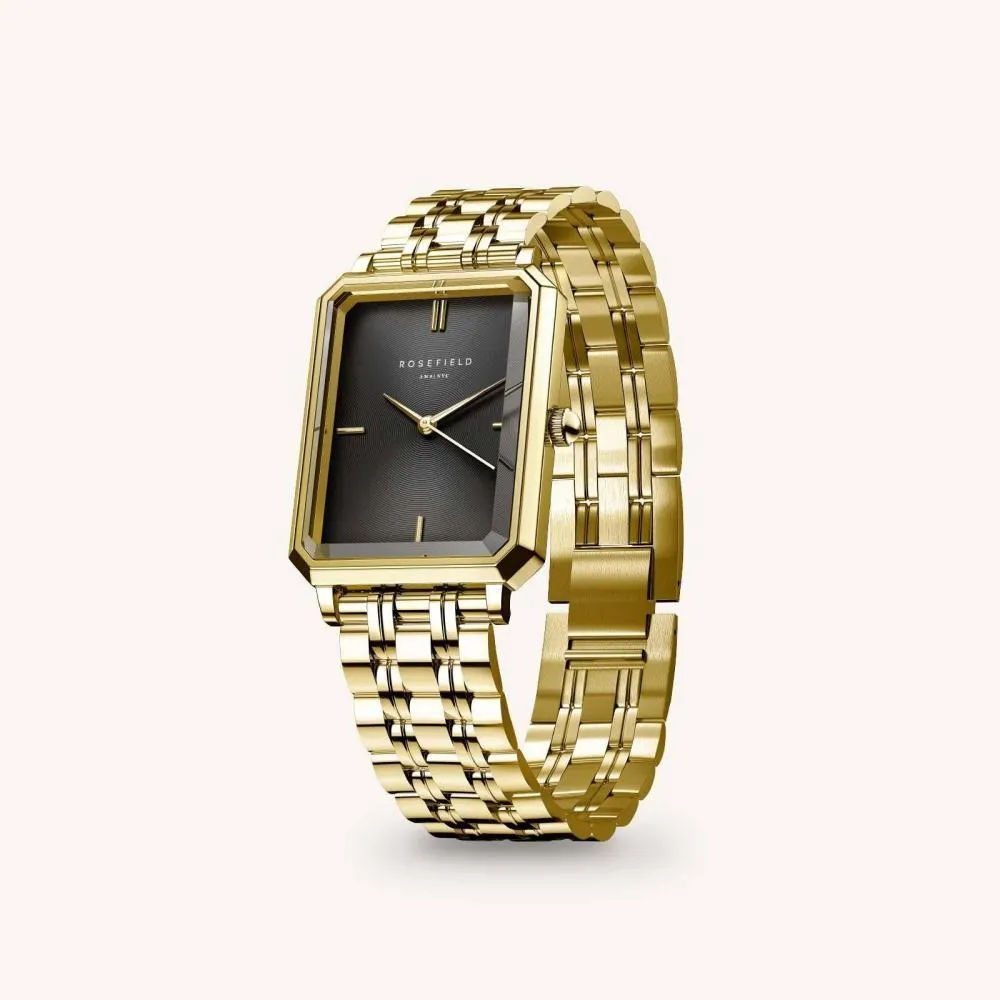 Goldfarbene Rechteckige Armbanduhr