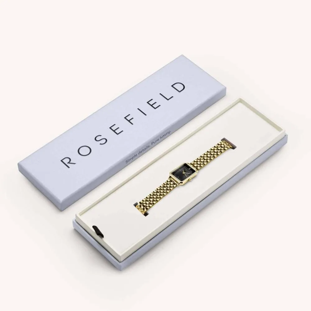 Goldfarbene Rechteckige Armbanduhr