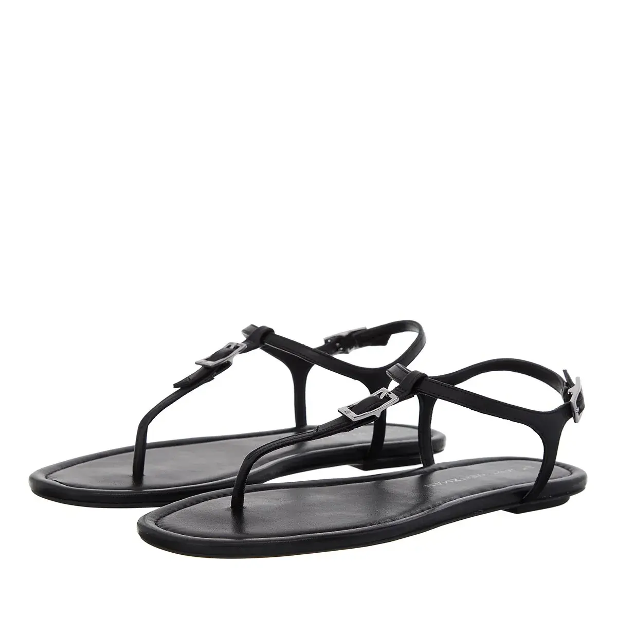 Schwarze T-Strap Sandale mit Schnalle