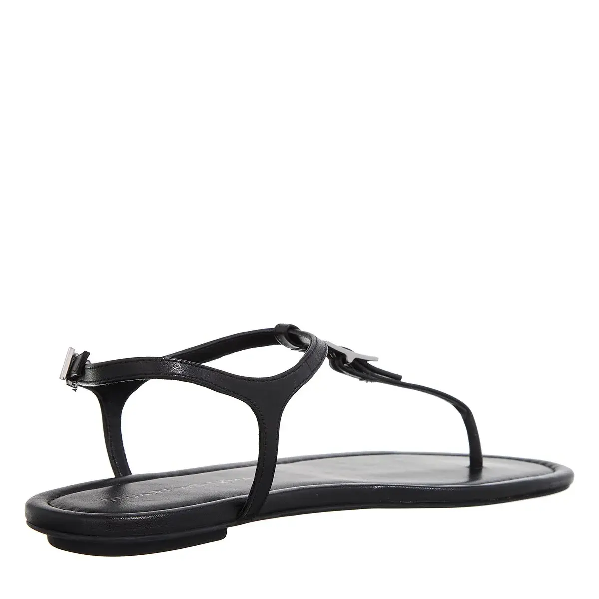 Schwarze T-Strap Sandale mit Schnalle