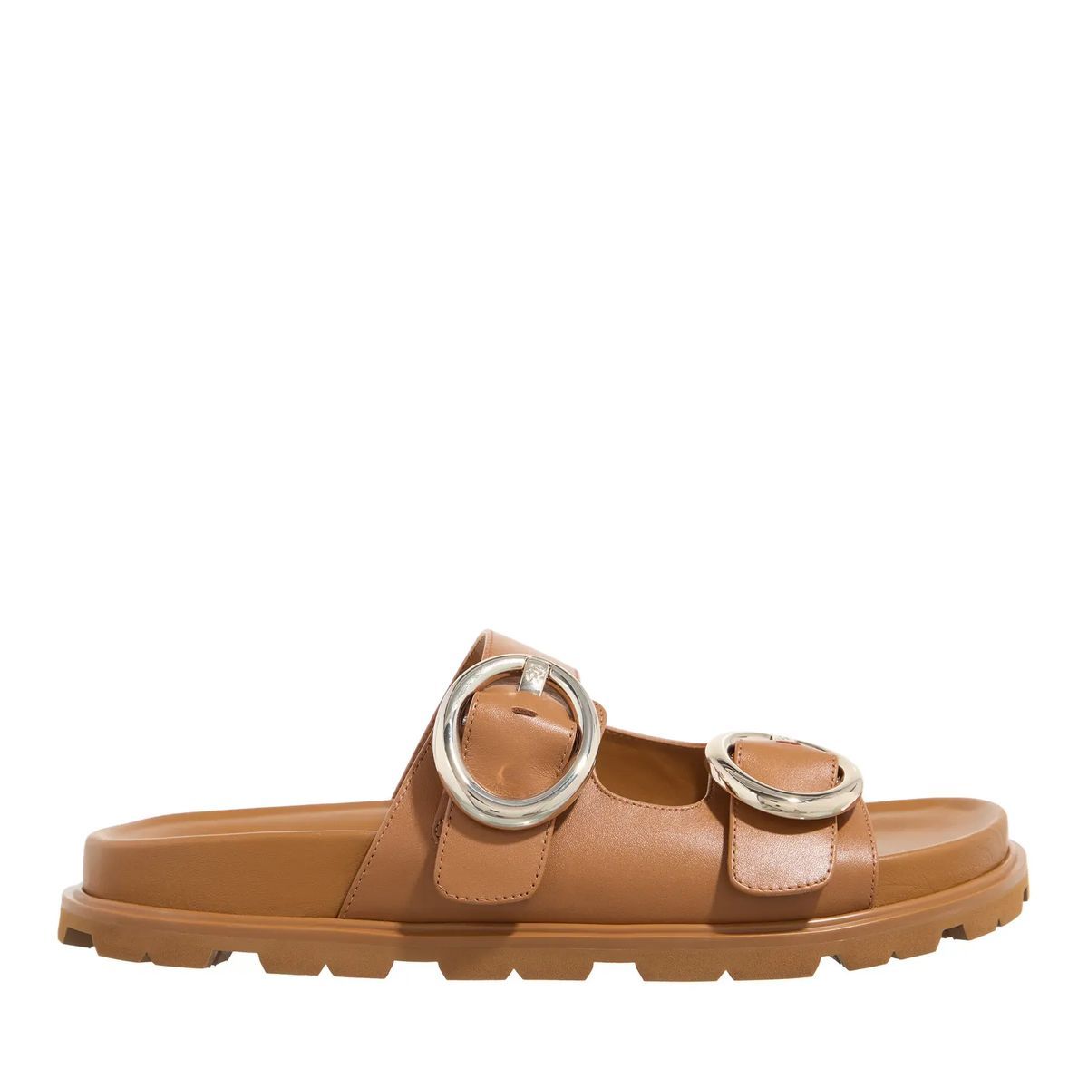 Leder Pantoletten mit Schnalle