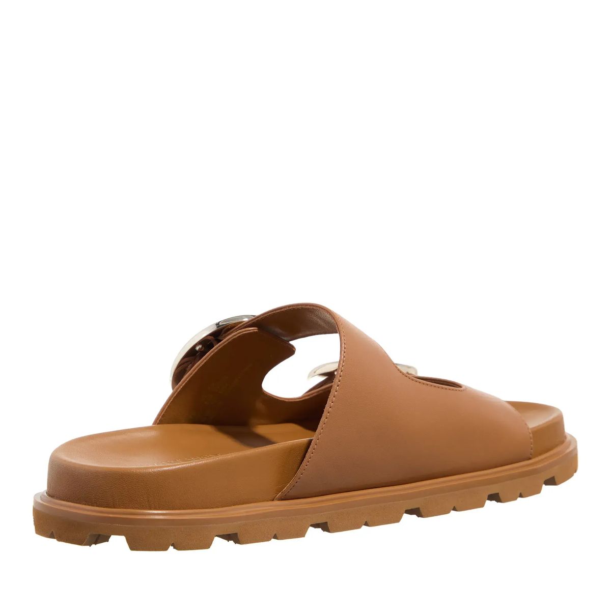 Leder Pantoletten mit Schnalle