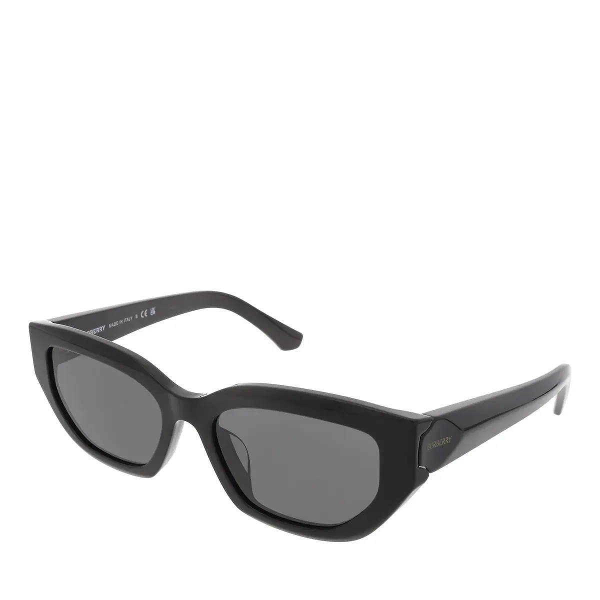 Eckige Cat-Eye-Sonnenbrille in Schwarz