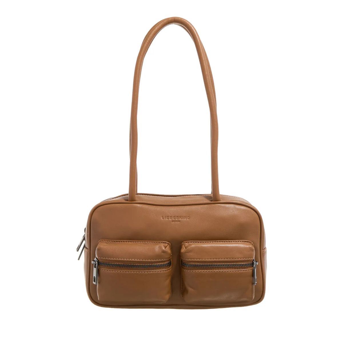 Strukturierte Schultertasche aus Leder