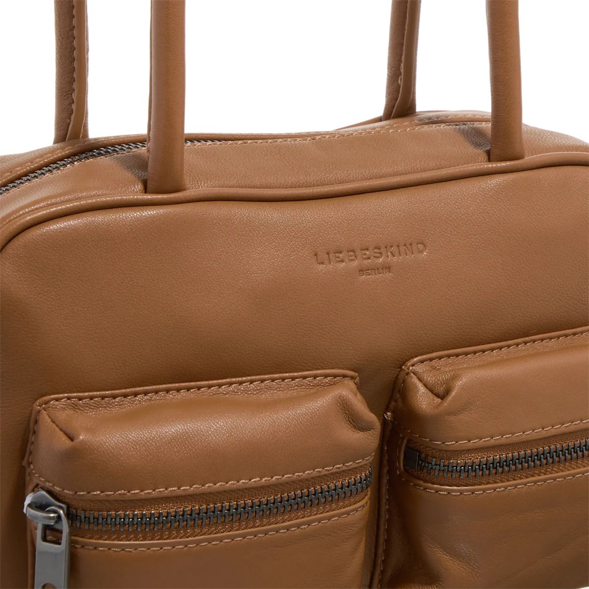 Strukturierte Schultertasche aus Leder