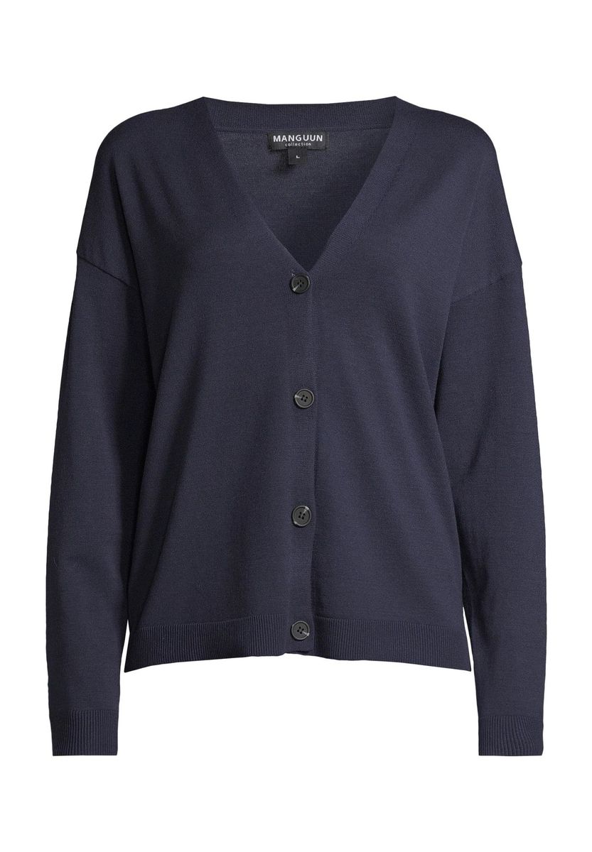 Klassische Strickjacke mit V-Ausschnitt und Knopfleiste