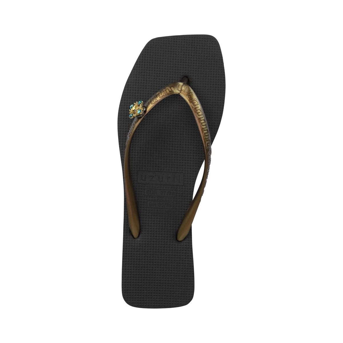 Verzierte Zehentrenner Sandalen mit geflochtenem Riemen