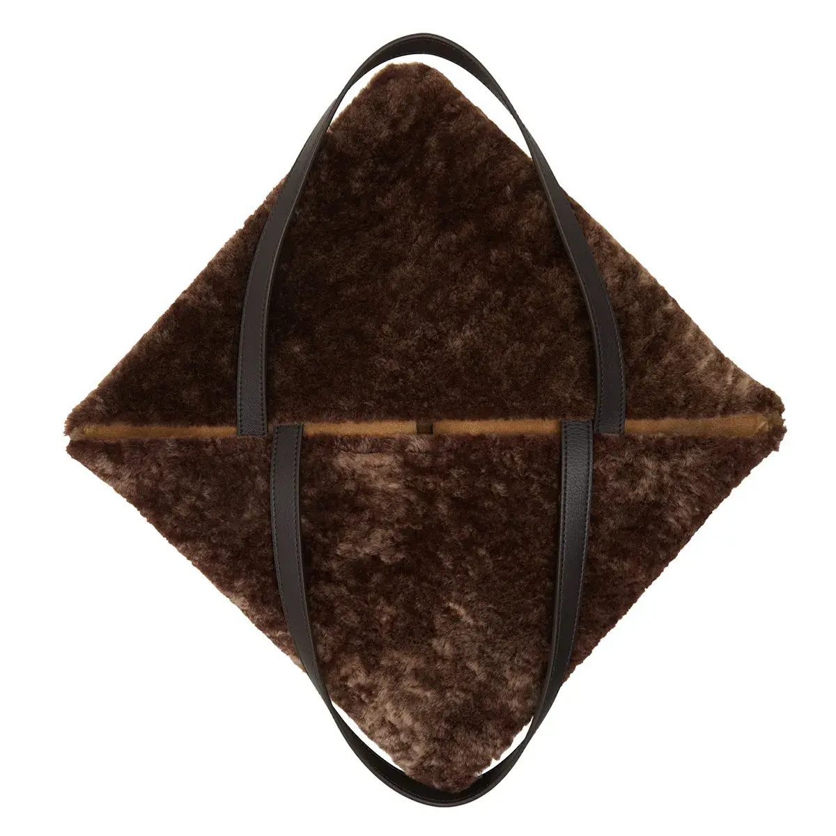 Große Patchwork Shearling Tragetasche