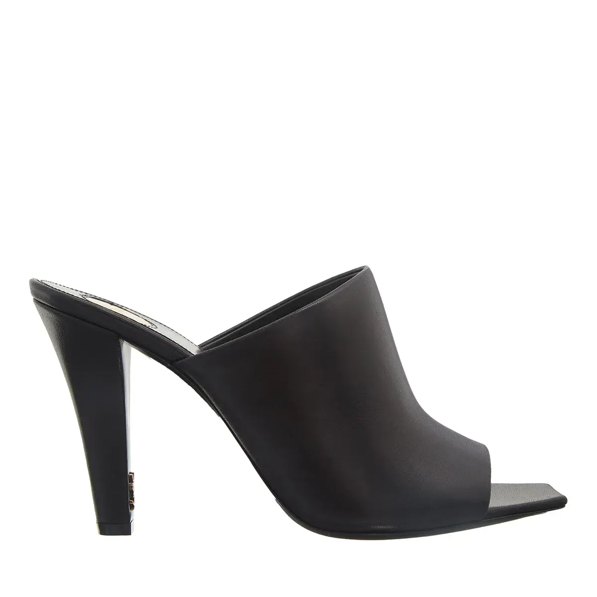 Schwarze Mules mit Absatz