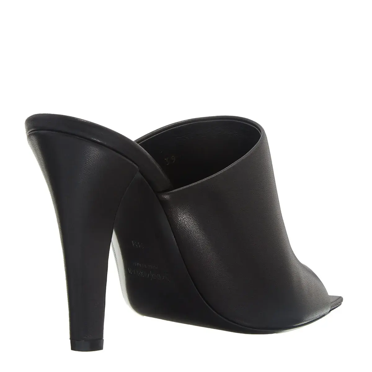 Schwarze Mules mit Absatz