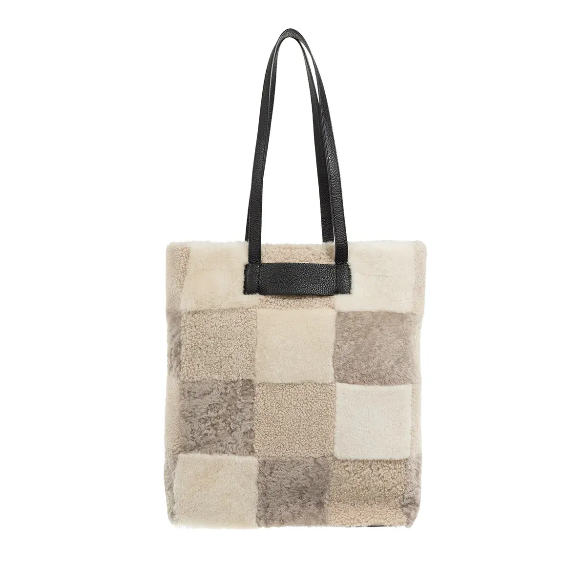 Patchworkmuster Shearling Tragetasche