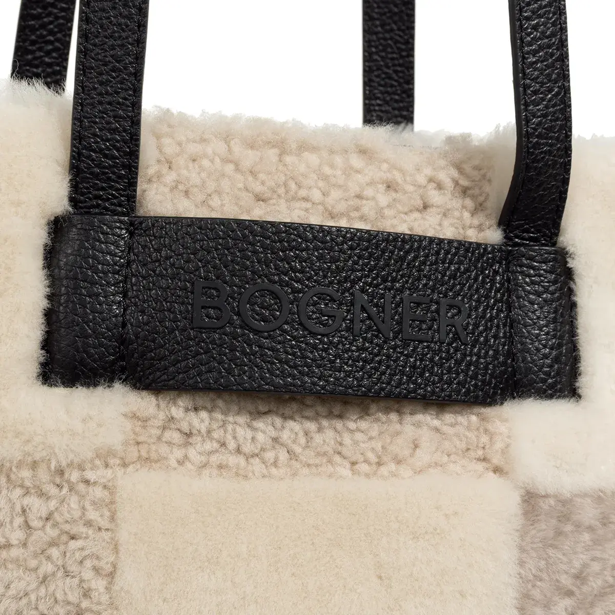 Patchworkmuster Shearling Tragetasche