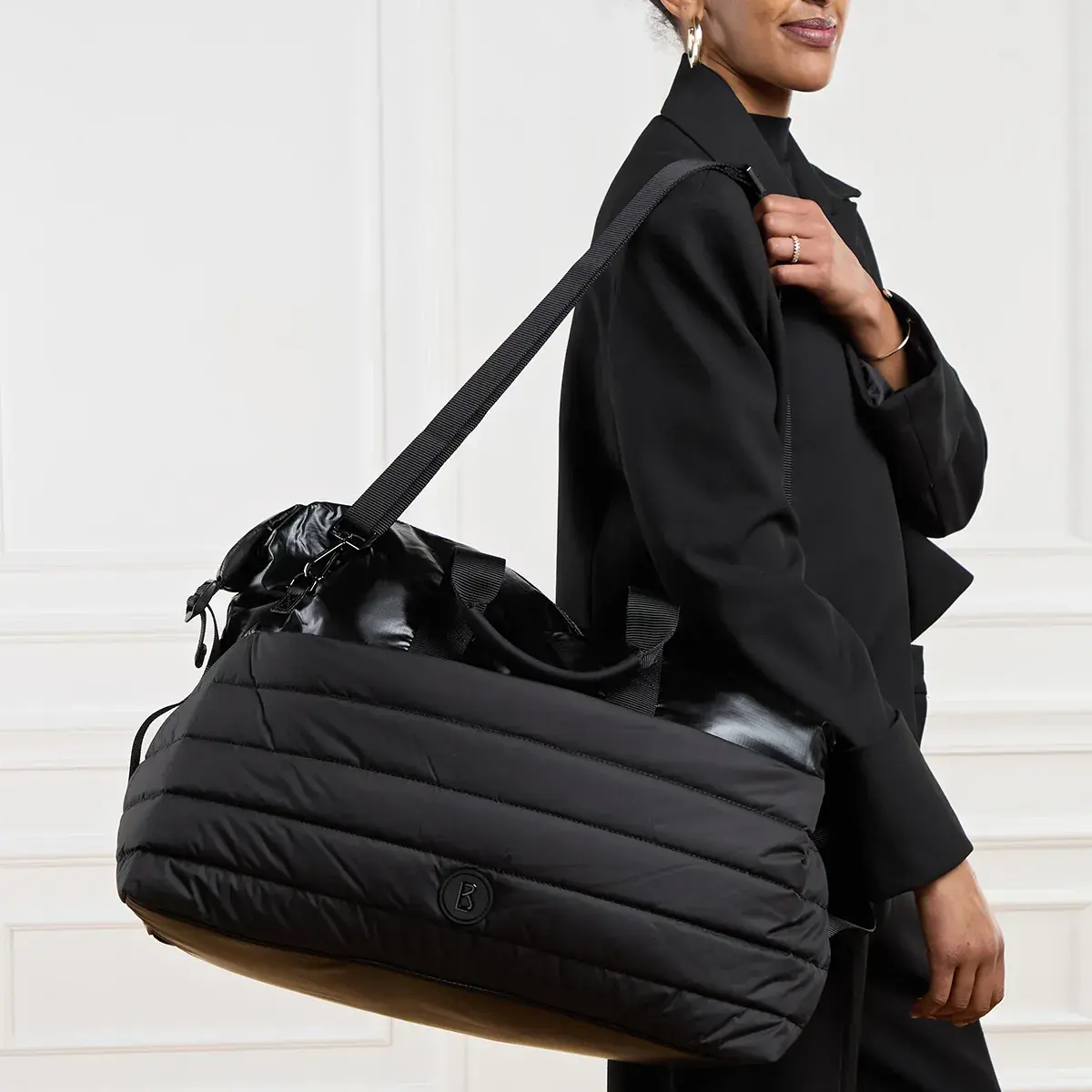 Gesteppte Nylon Weekender Reisetasche