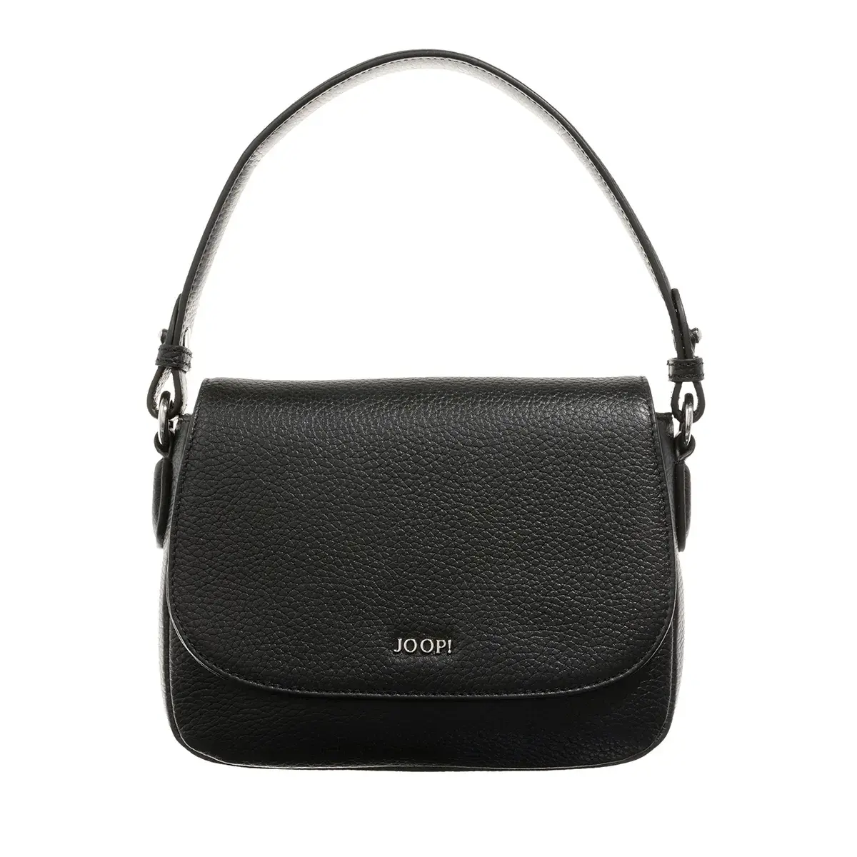 Schultertasche aus genarbtem Leder mit Umschlag