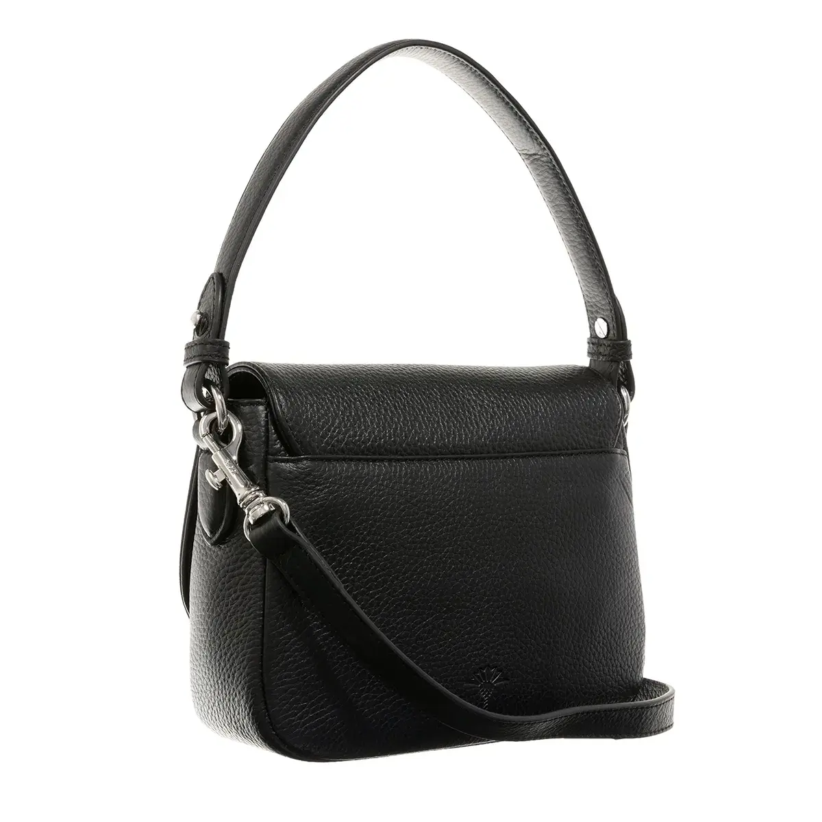 Schultertasche aus genarbtem Leder mit Umschlag