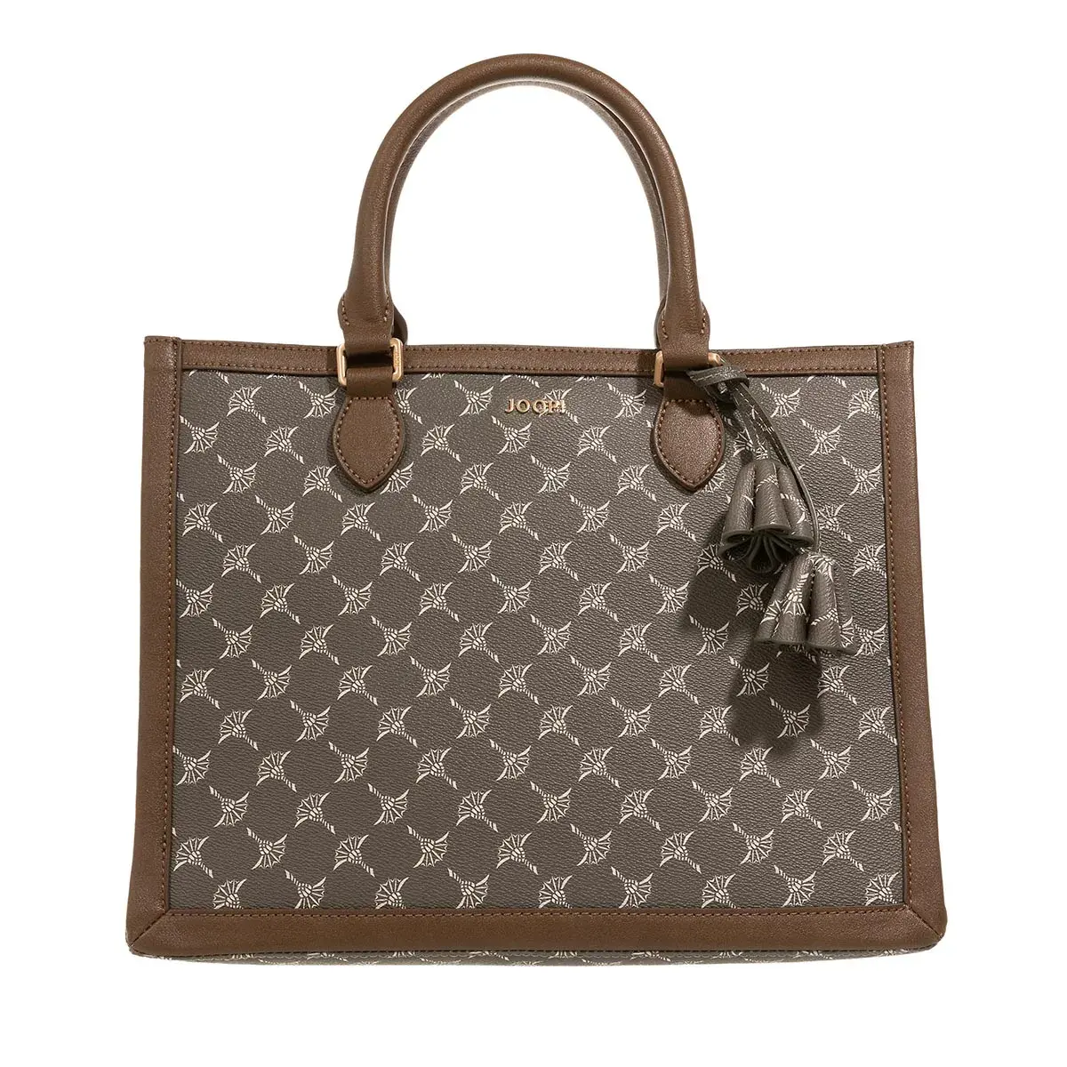 Strukturierte Tote Bag mit Muster und Quasten