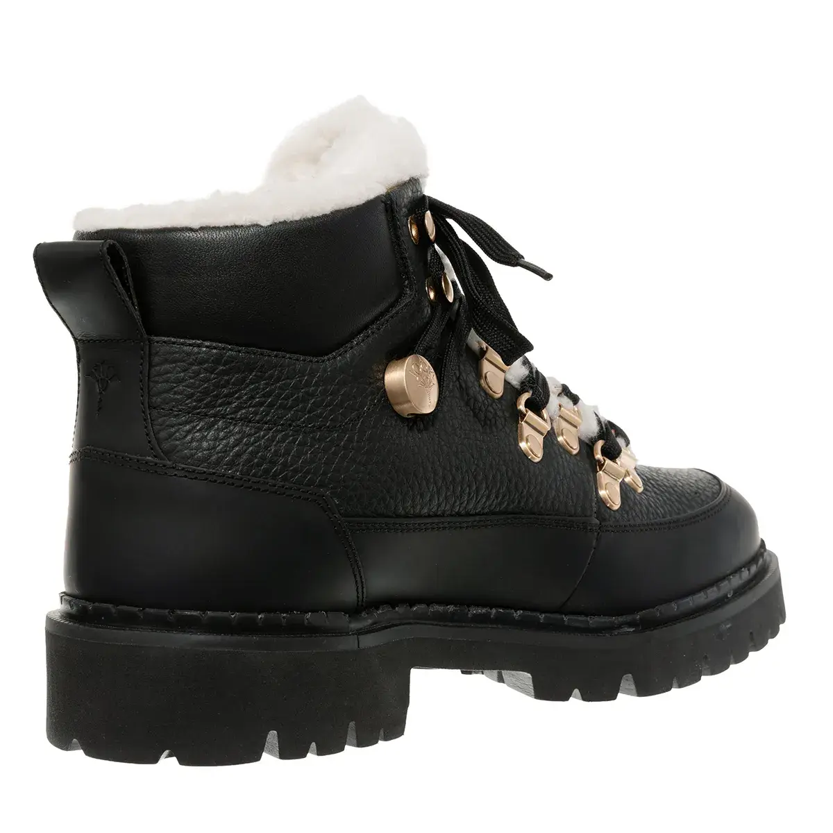 Schwarze Wanderstiefel mit Shearlingfutter