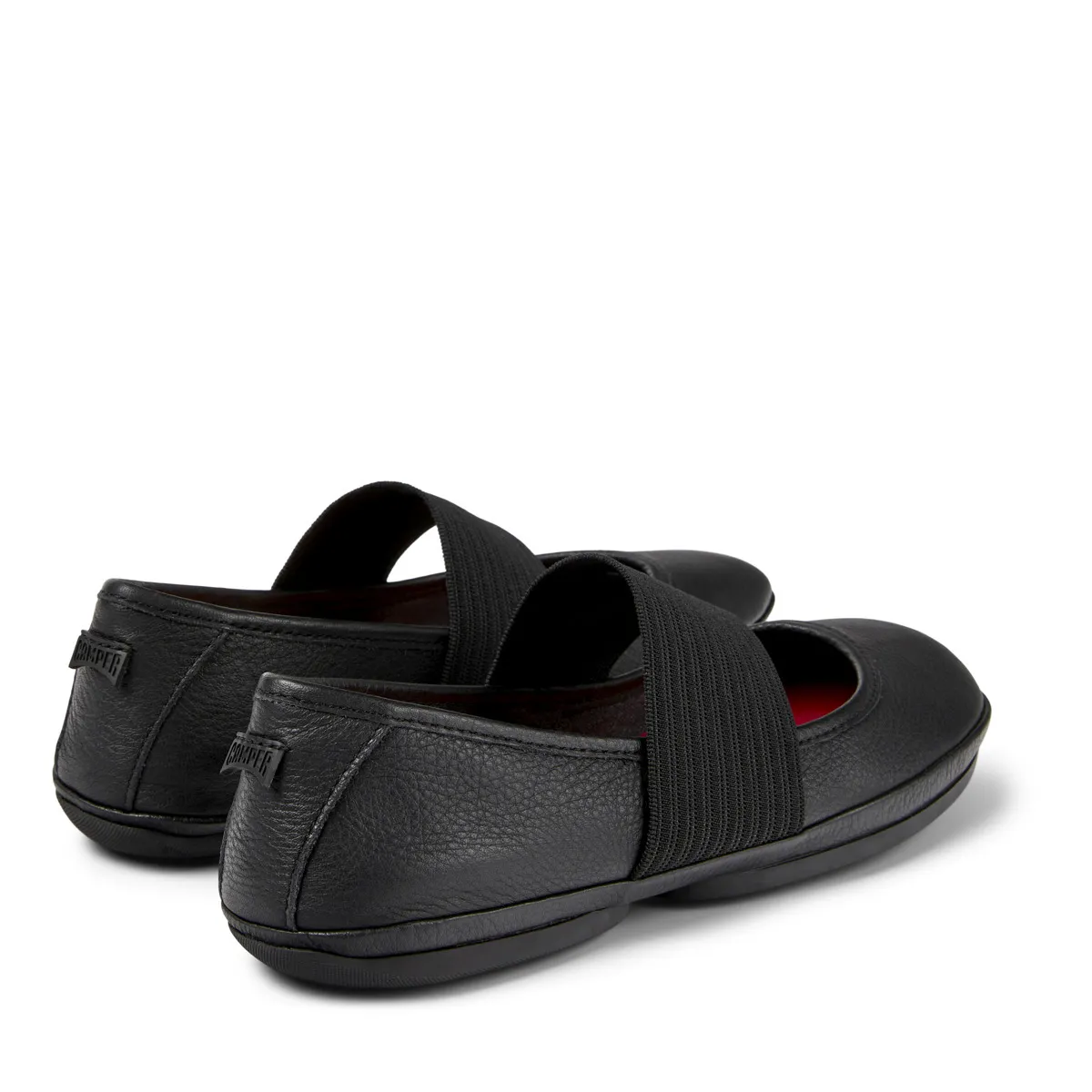 Schwarze Ballerinas mit elastischem Riemen