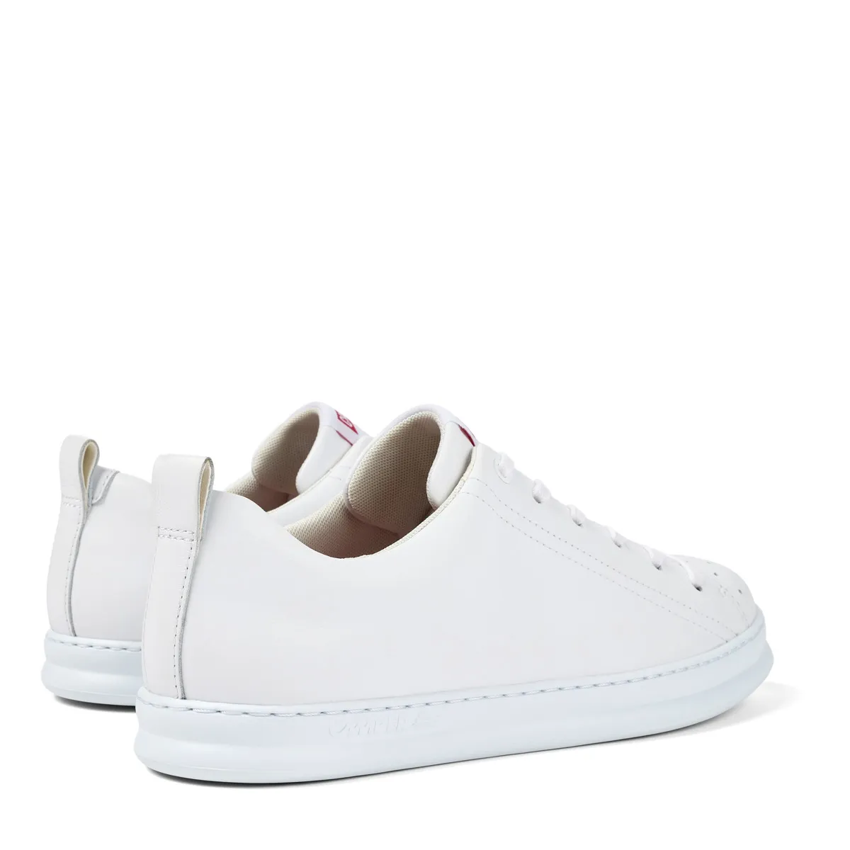 Weißer Leder Low-Top Sneaker