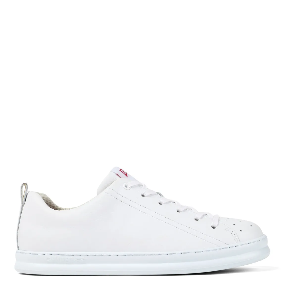 Weißer Leder Low-Top Sneaker