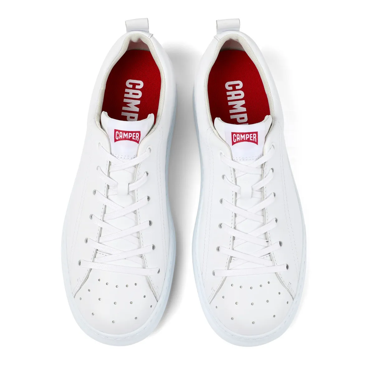 Weißer Leder Low-Top Sneaker
