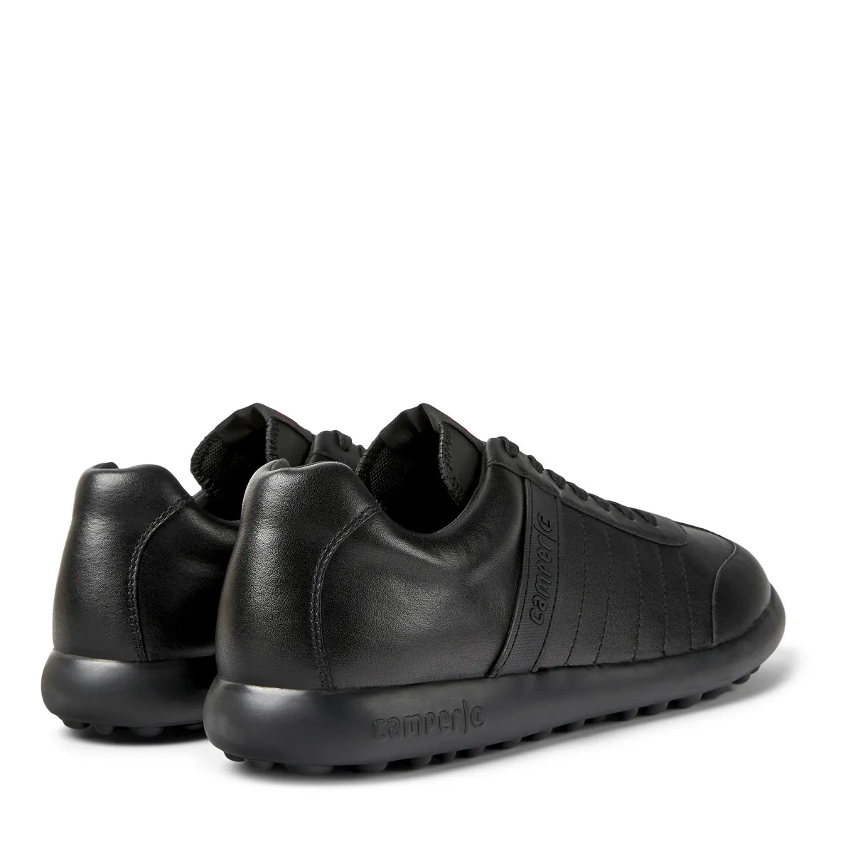 Schwarzer Low-Top-Sneaker aus Leder