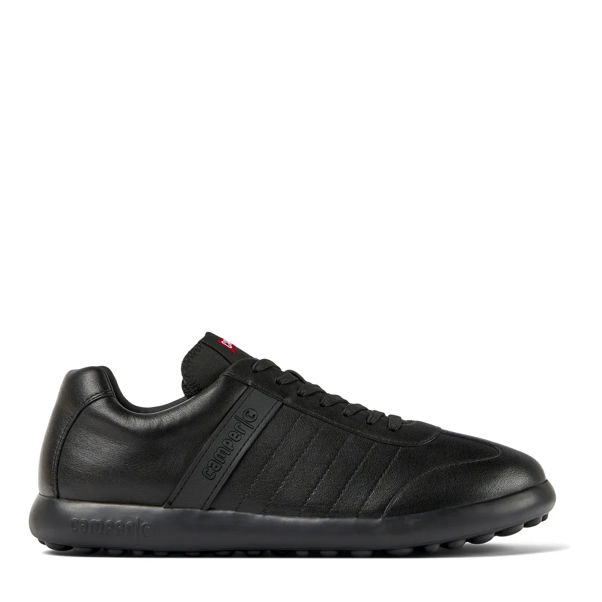 Schwarzer Low-Top-Sneaker aus Leder