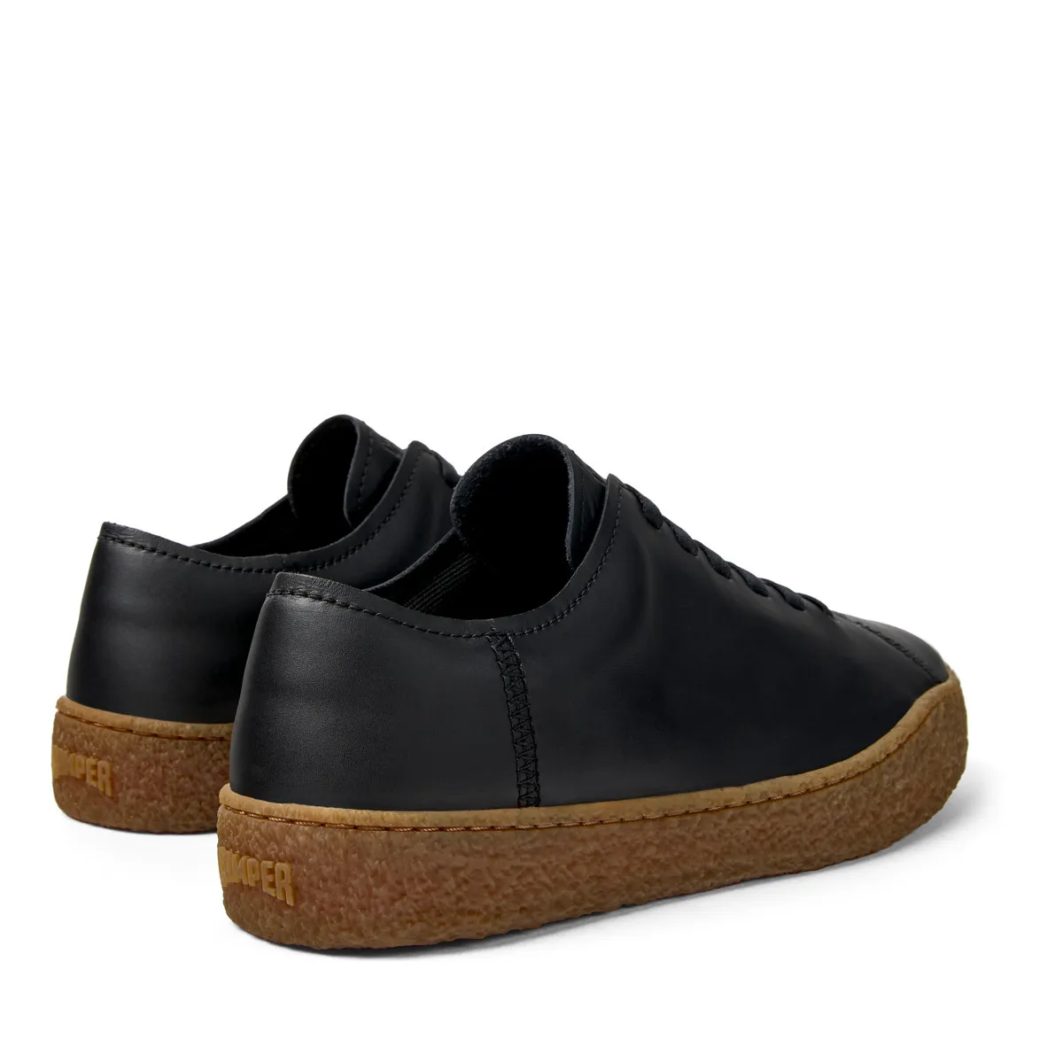 Schwarzer Leder Low-Top Sneaker