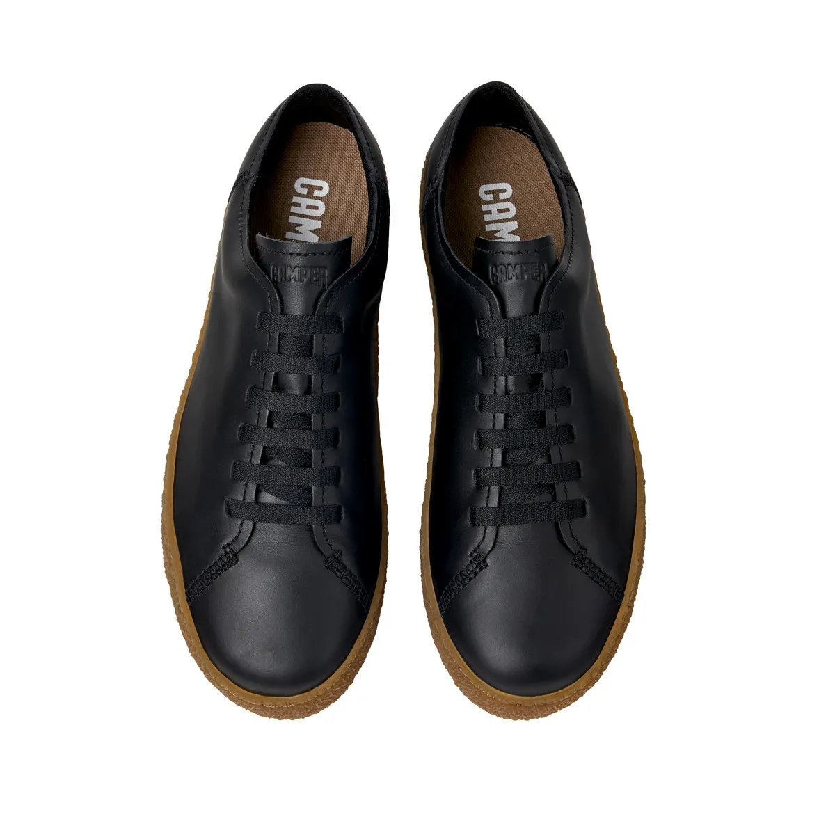 Schwarzer Leder Low-Top Sneaker