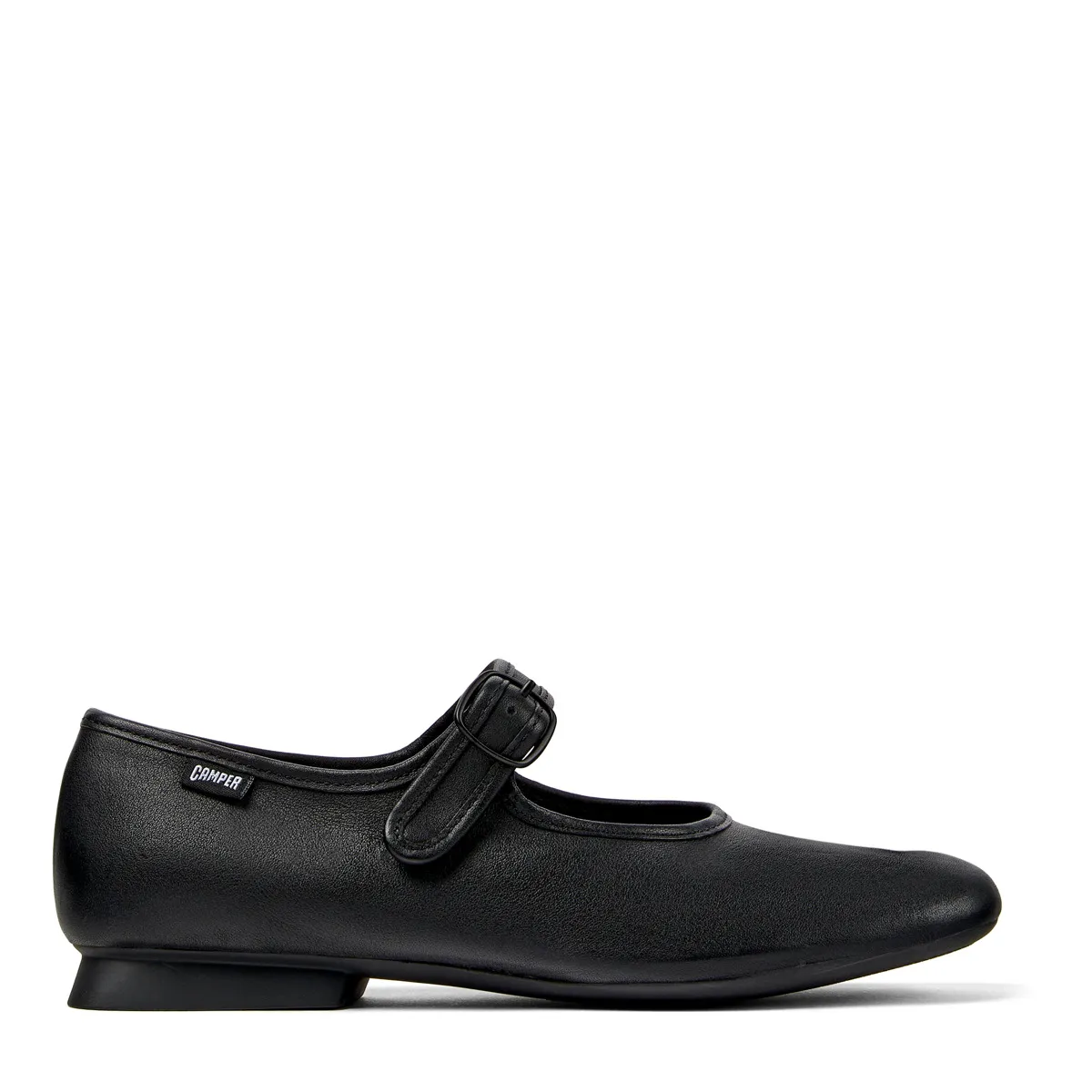 Schwarze Mary Jane Ballerinas aus Leder